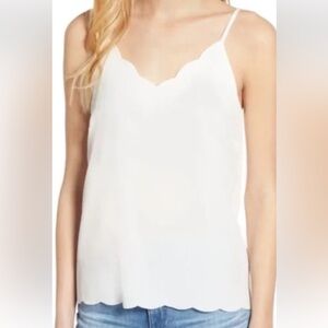 Halogen scalloped white cami women’s xs NWT